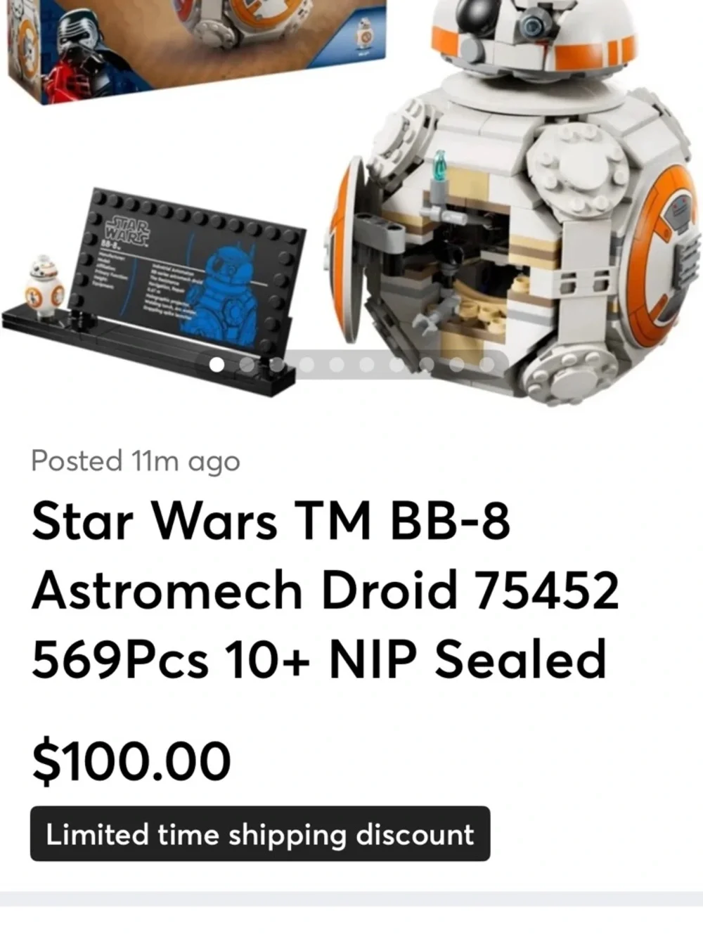 LEGO Star Wars BB-8 Astromech Droid Building Set – 75452 569Pcs 10+ NIB Sealed